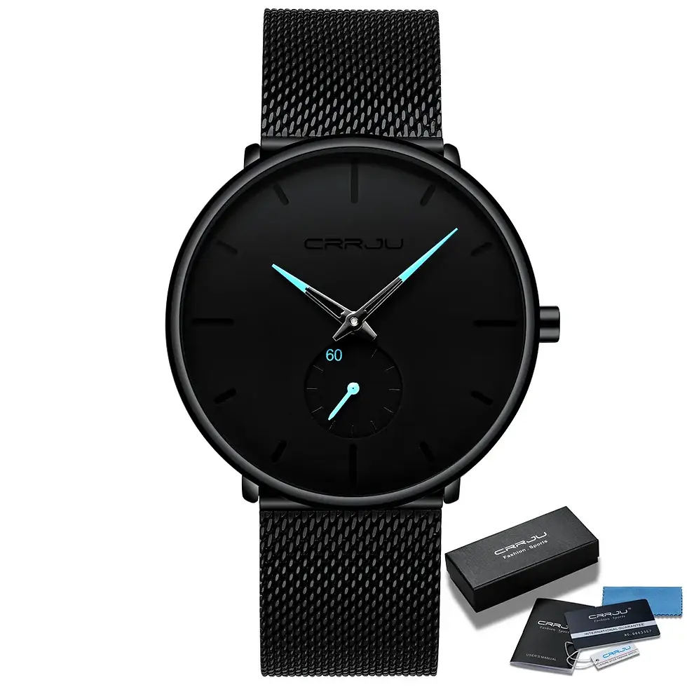 Thumbnail: Men Watch CRRJU Watch Women Quartz Dress Watch for Men Dress Watches
