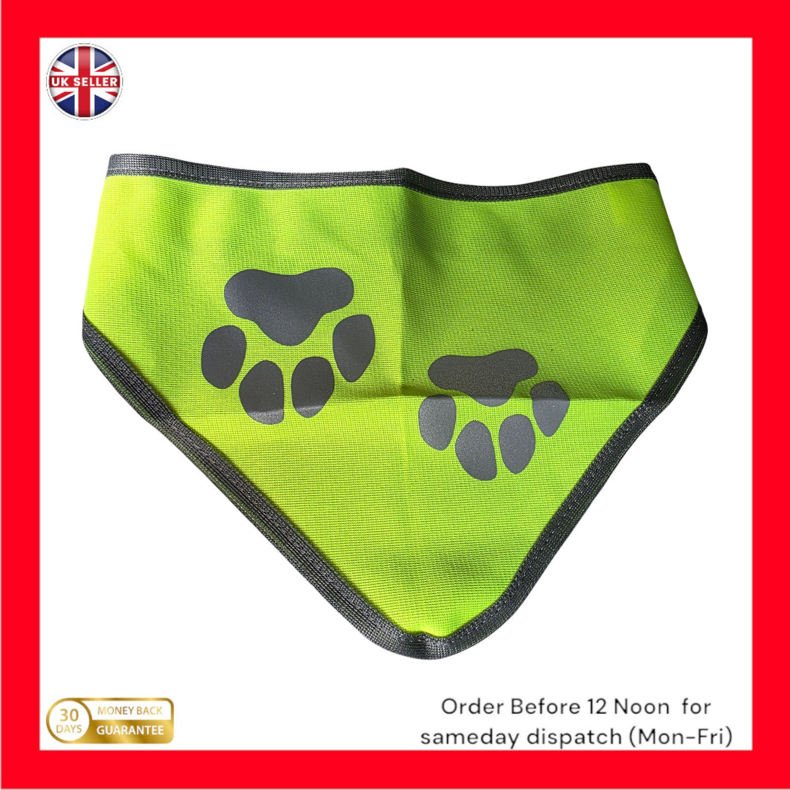 Fluorescent All Season Dog Bandana Reflective High Visibility Pet Accessory