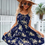 Thumbnail: Floral Print Suspender Dress with Elastic Waist Design Fashion Summer Short Dres