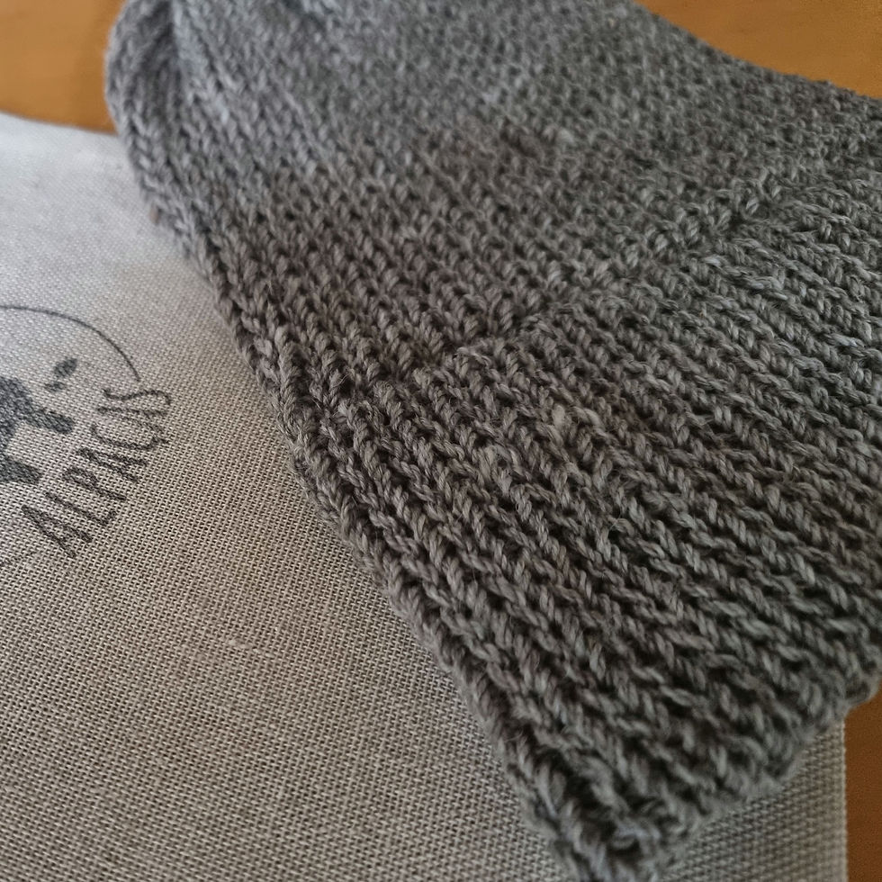 Thumbnail: Alpaca Beanie Hat  - Sea Mist Grey (Mid Grey)