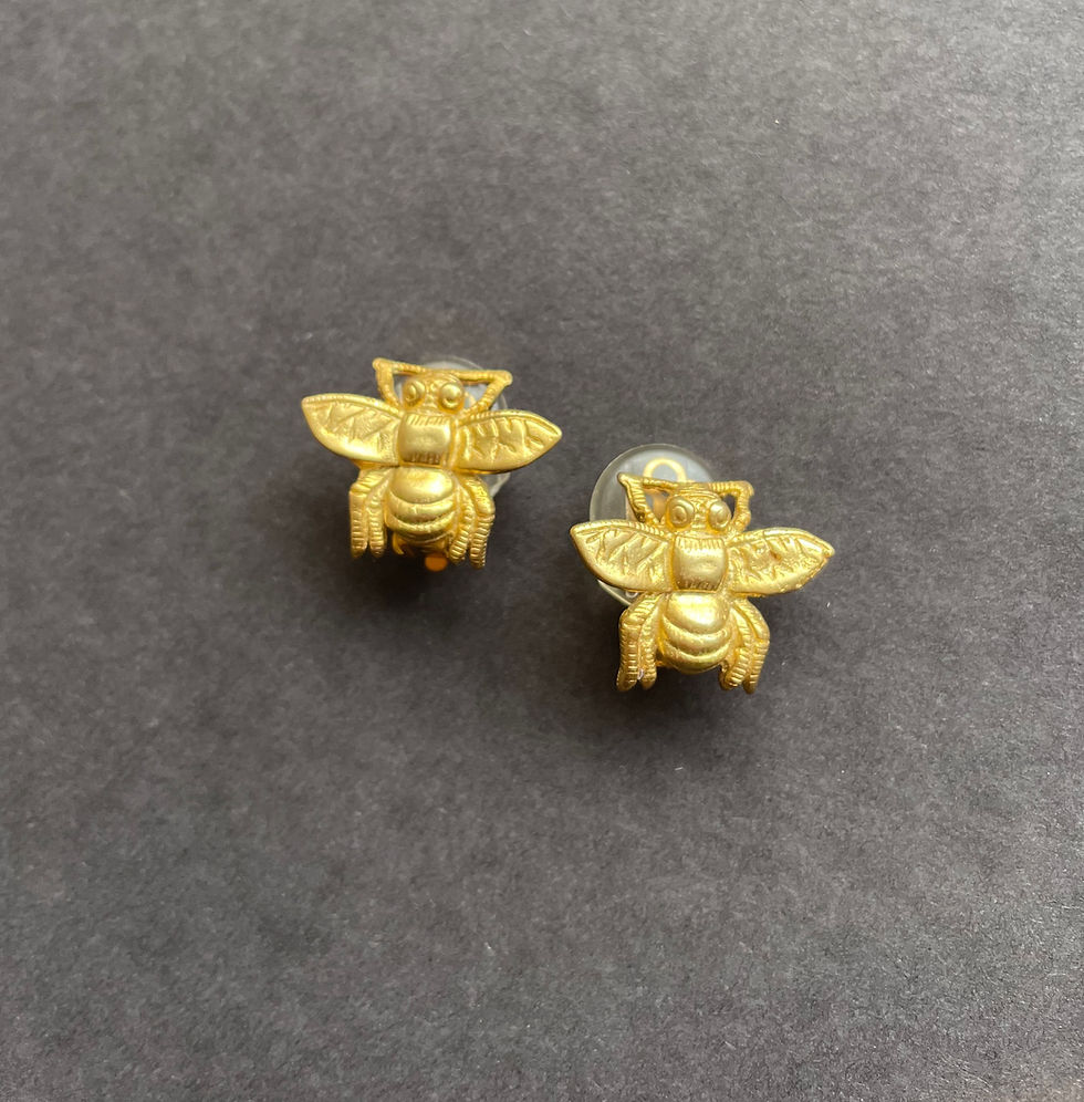 Thumbnail: Golden Bee Clip On Earrings