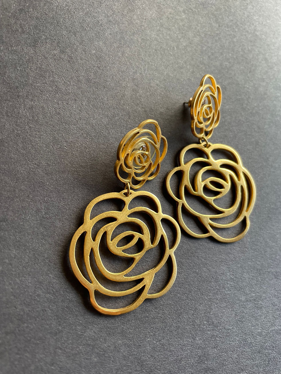 Thumbnail: Double Rose Scroll Earrings