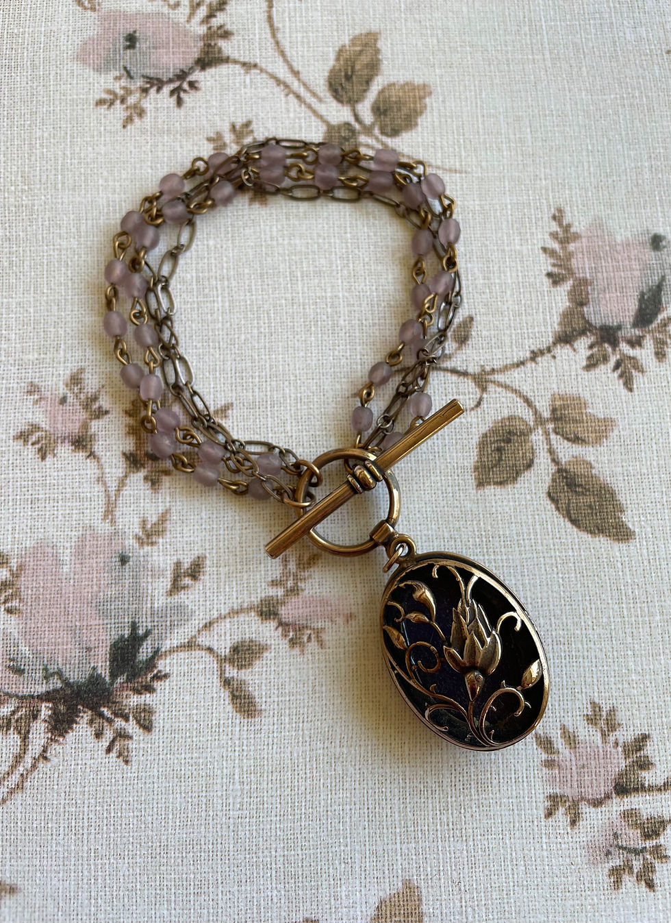 Thumbnail: Aubergine Athena Dome Back Charm Bracelet