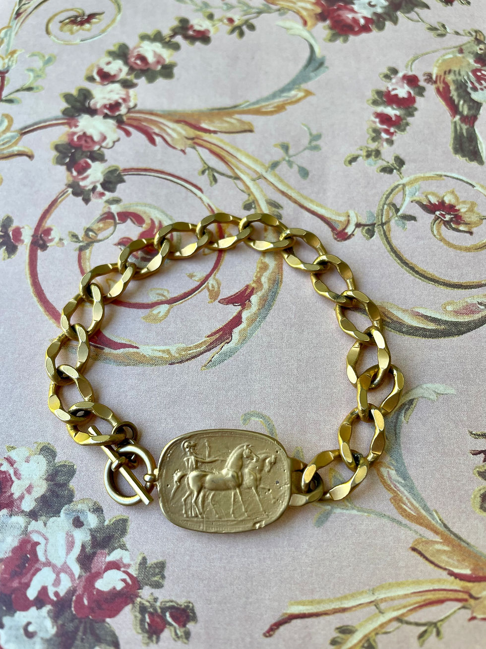 Gilded Charioteer Cameo Bracelet