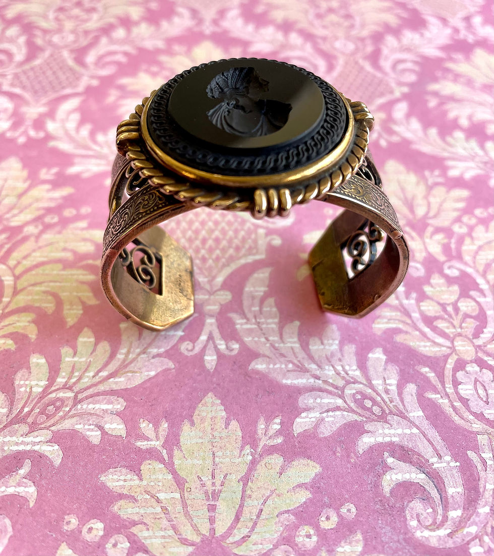 Thumbnail: Jet Intaglio Cuff Bracelet