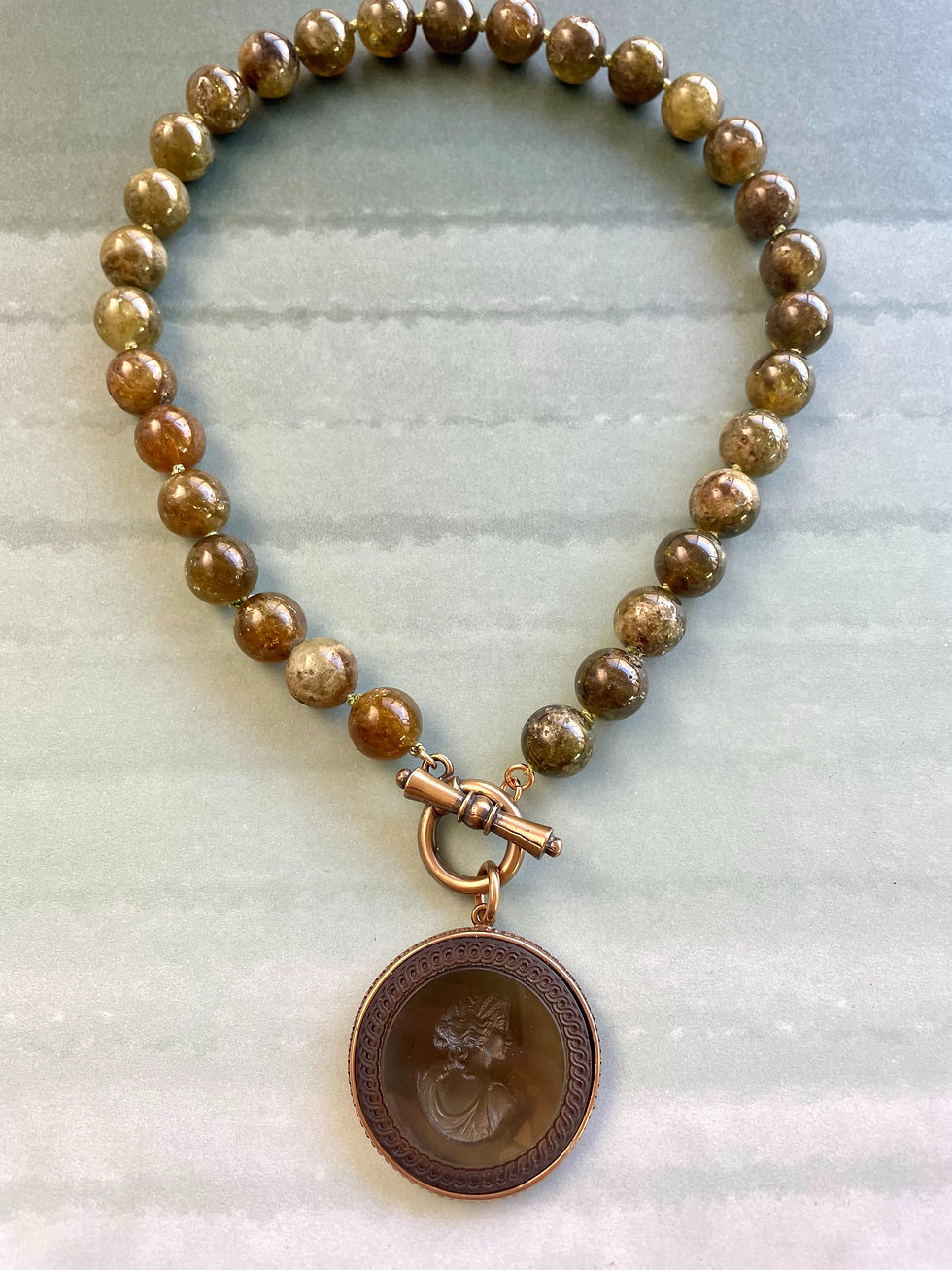 Thumbnail: Semi-Precious Black Diamond Intaglio Necklace