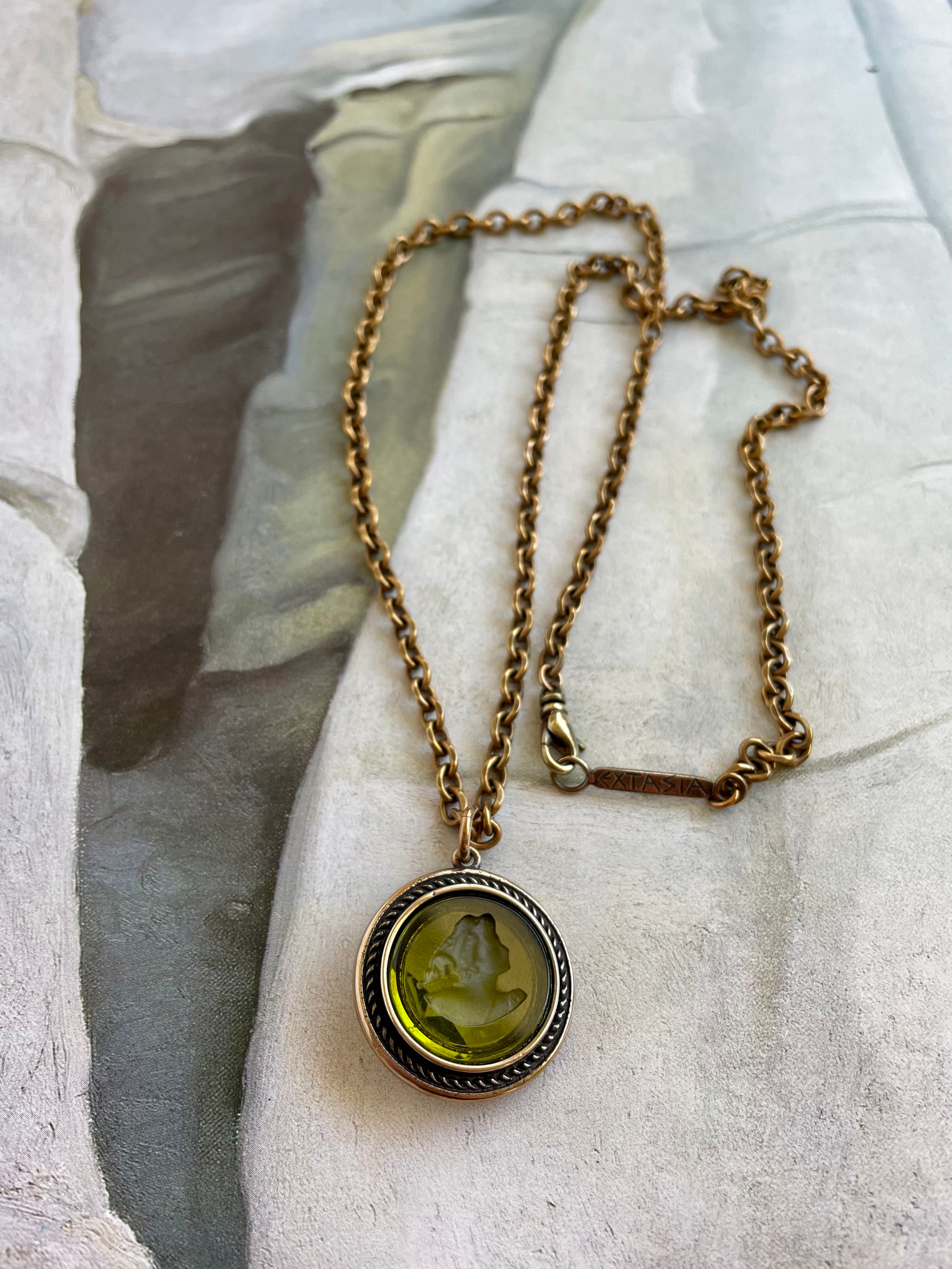 Olivine Intaglio Necklace