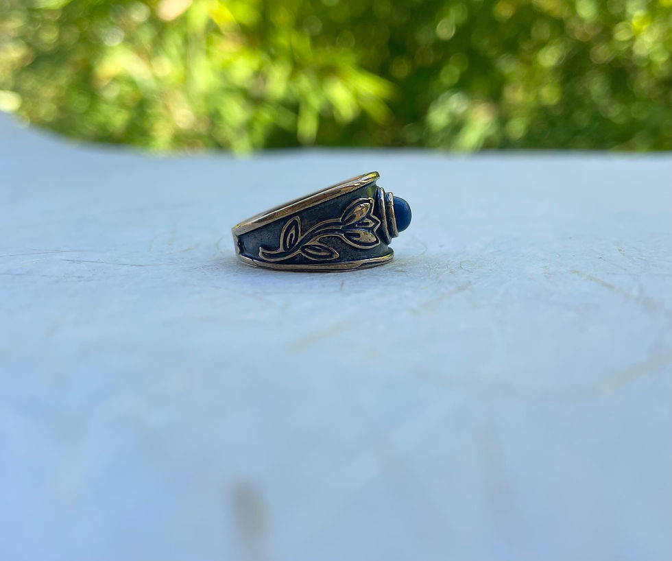 Thumbnail: Red Bronze with Stone Rings by Justin Pope ATBR03