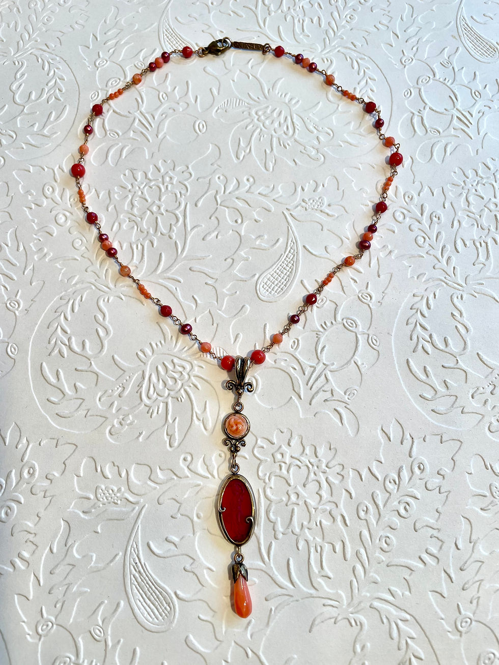 Thumbnail: Cameo and Coral Necklace
