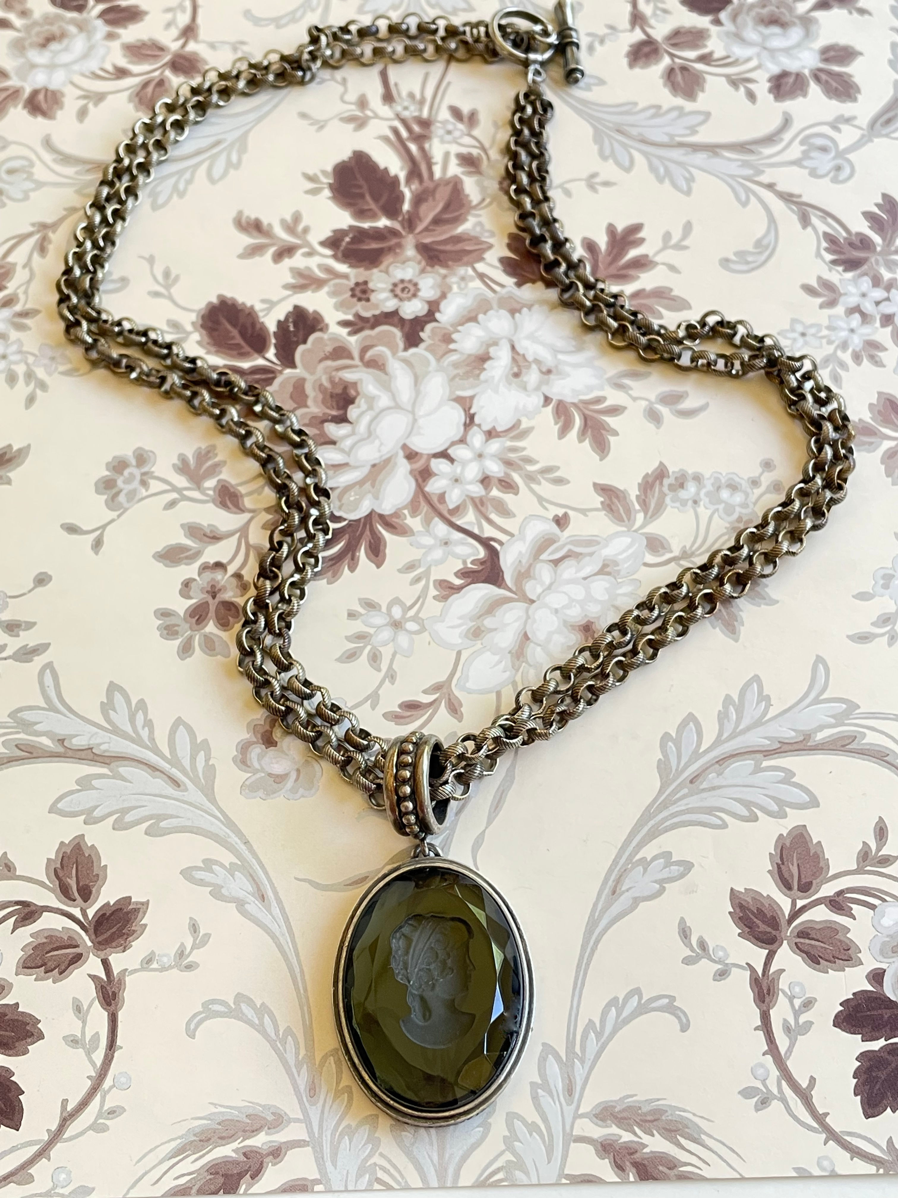 Black Diamond Intaglio Necklace
