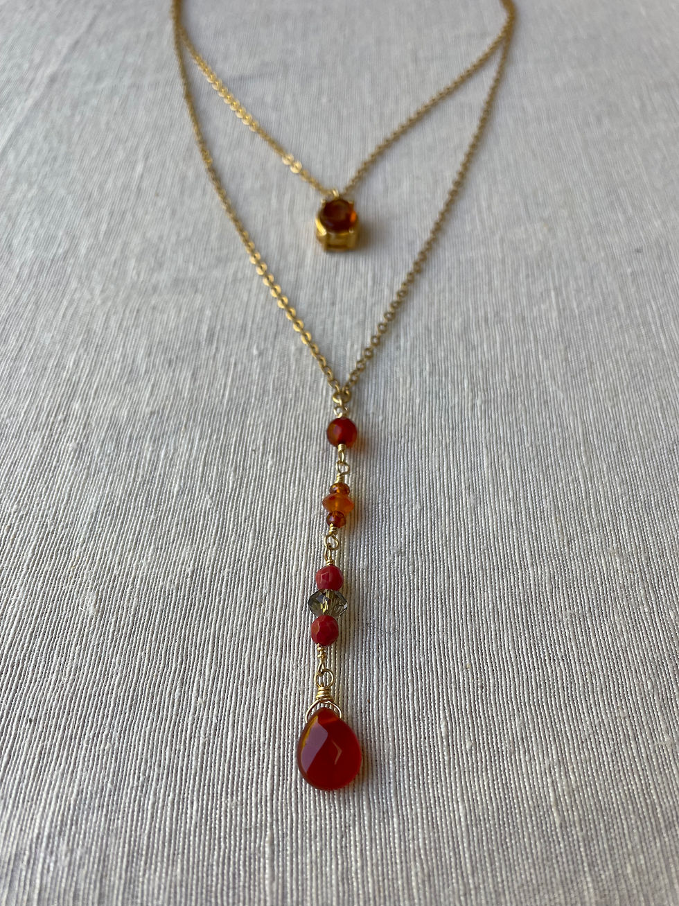 Thumbnail: Carnelian Drop Mini Intaglio Necklace