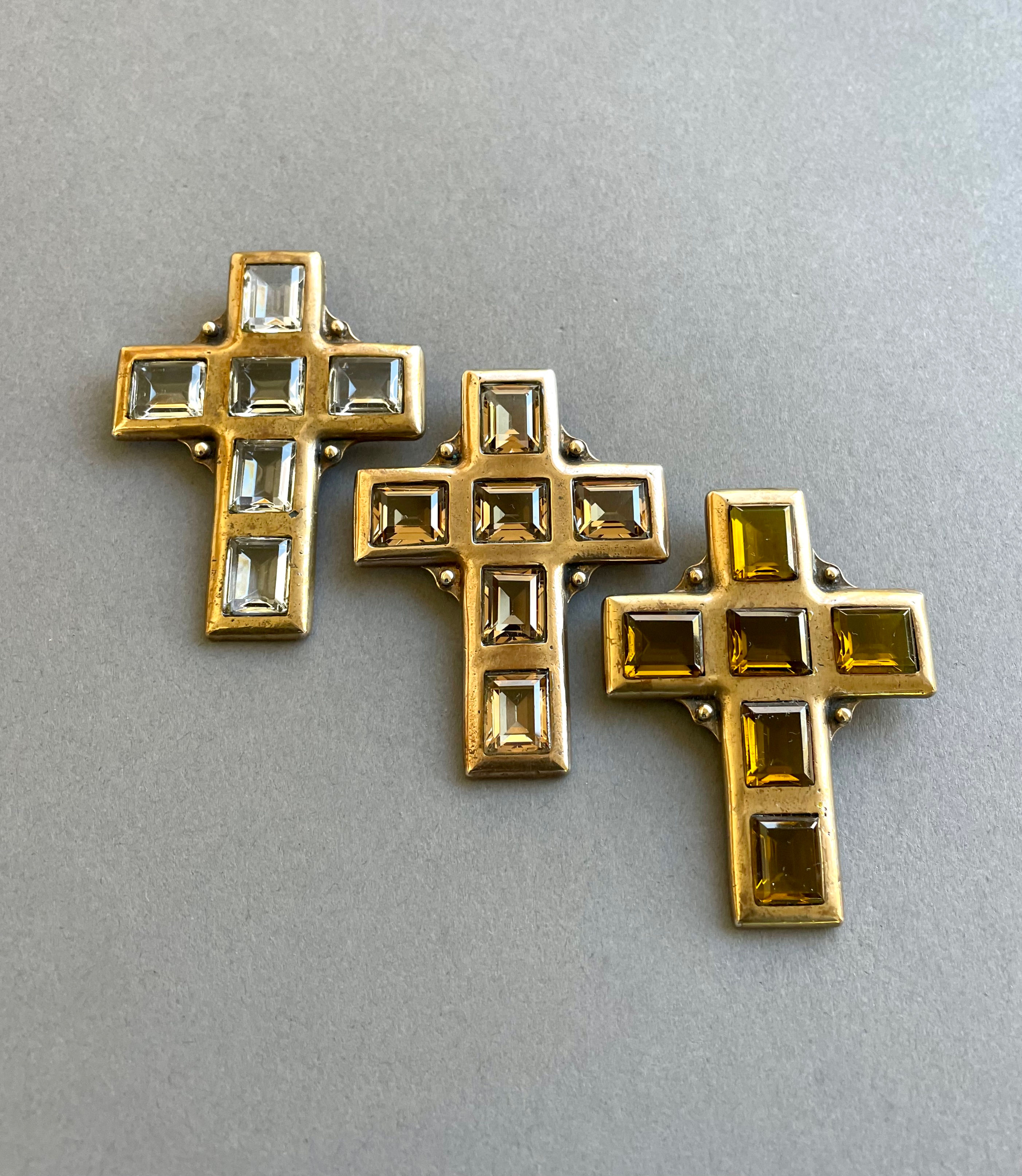 Large Rhinestone Cross Pin