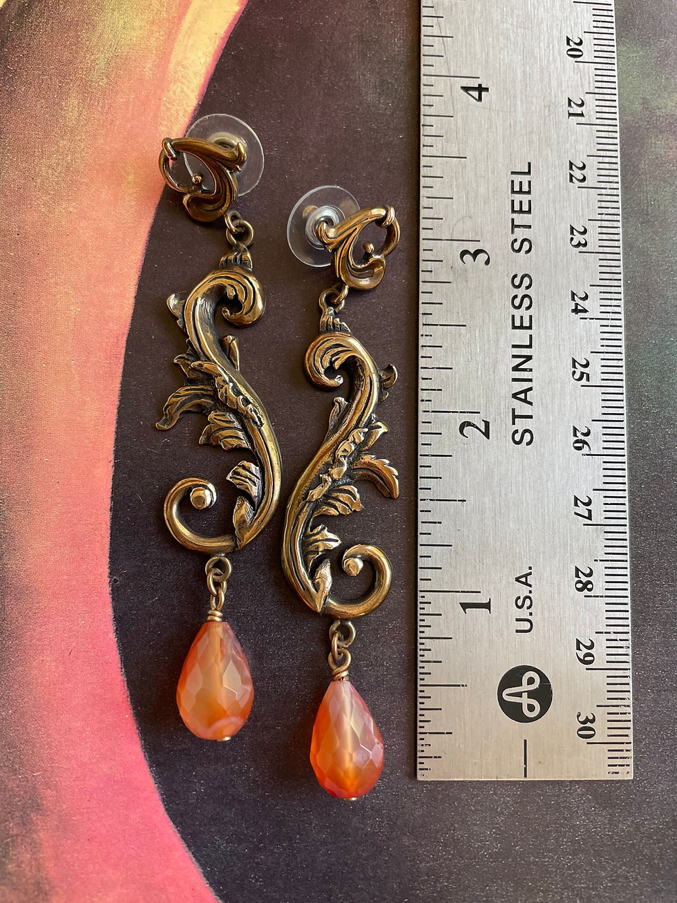 Thumbnail: Carnelian Scroll Earrings