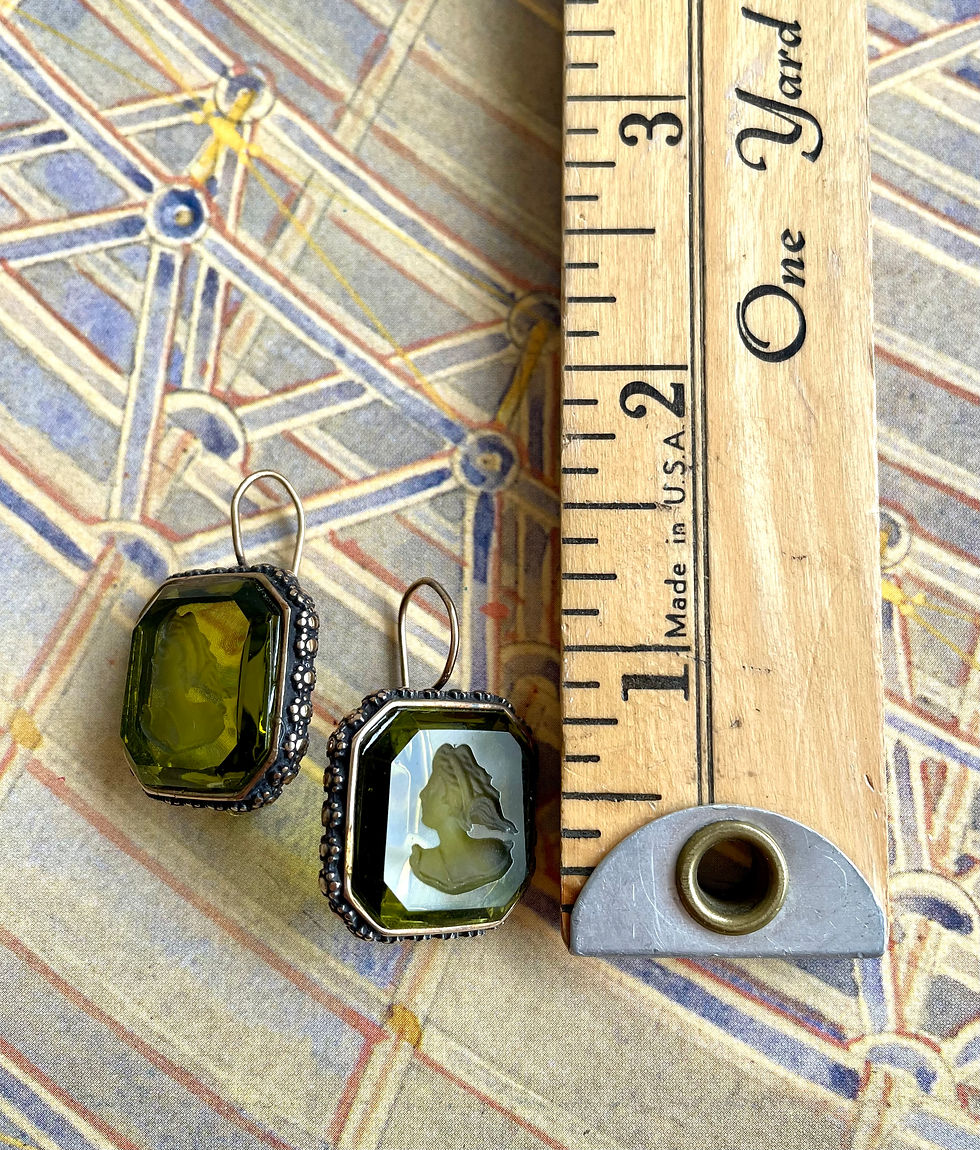 Thumbnail: Moss Intaglio Octagon Earrings