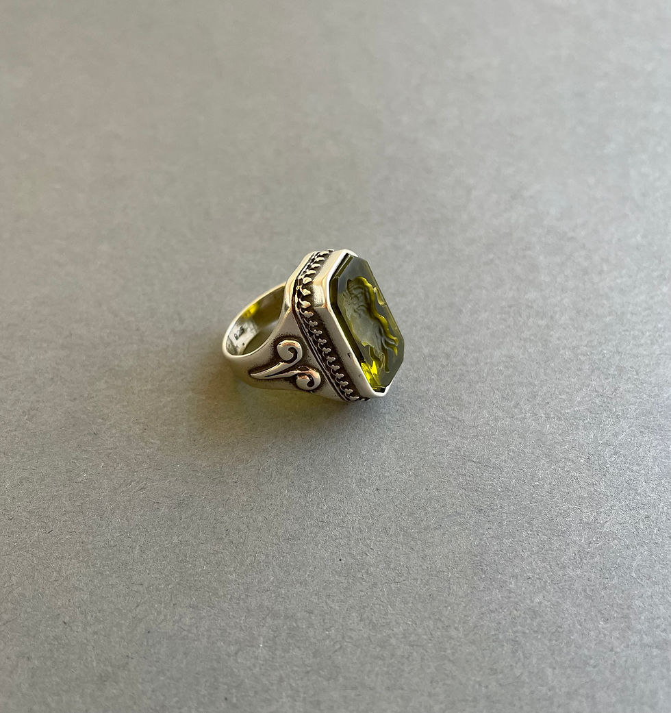 Thumbnail: Octagon Intaglio Sterling Ring