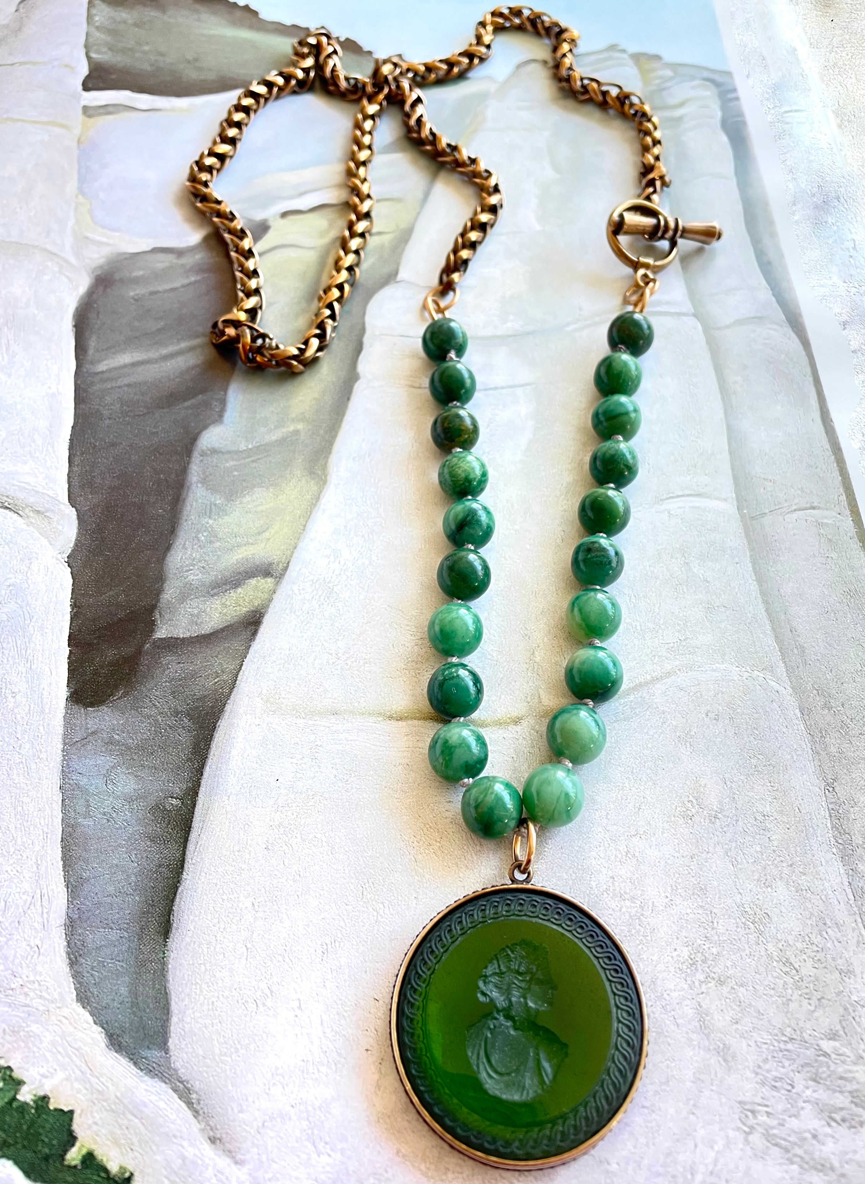 Olivine and Malachite Necklace