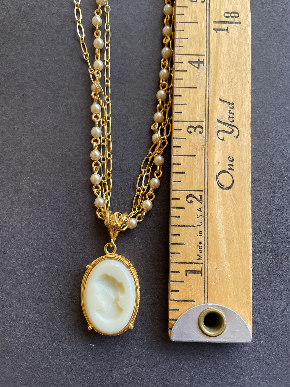 Thumbnail: Victoriana Intaglio in Ivory and Gold Necklace