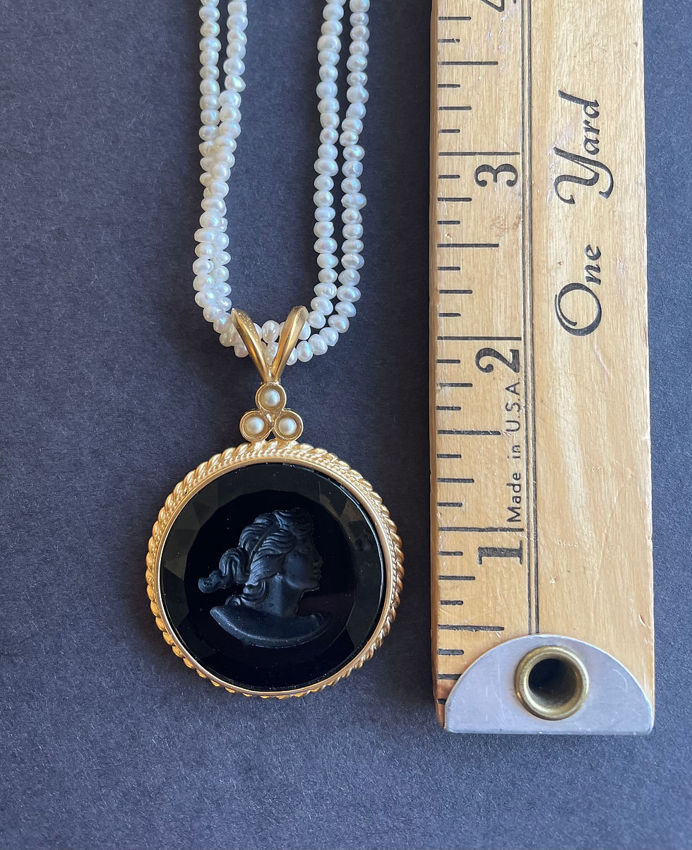Thumbnail: Daughters of Dust Jet Intaglio Necklace