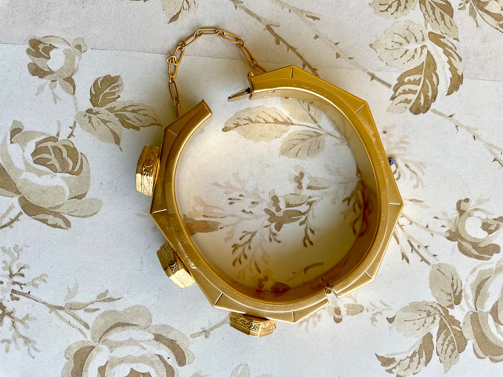 Thumbnail: Triple Intaglio Golden Bracelet