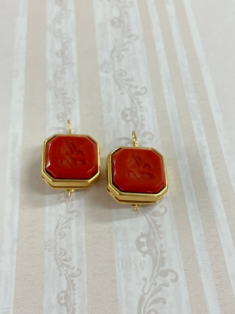Thumbnail: Marlene Octagon Intaglio Earrings