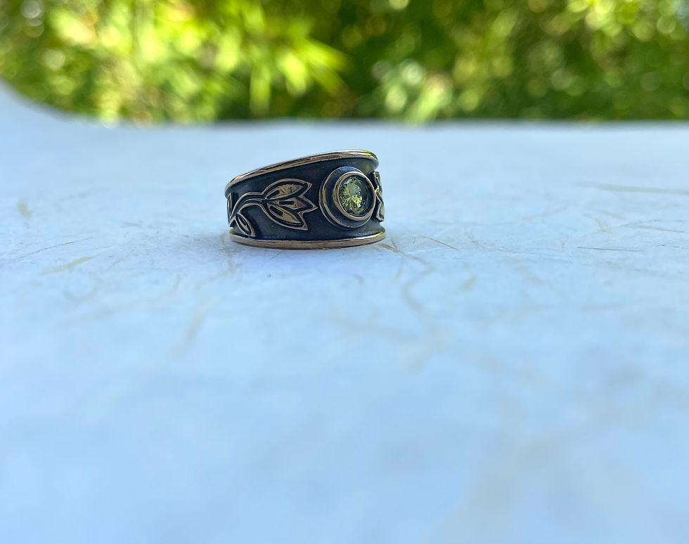 Thumbnail: Red Bronze with Stone Rings by Justin Pope ATBR03