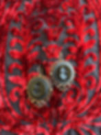 Thumbnail: Victorian Garden Jet Intaglio Earrings