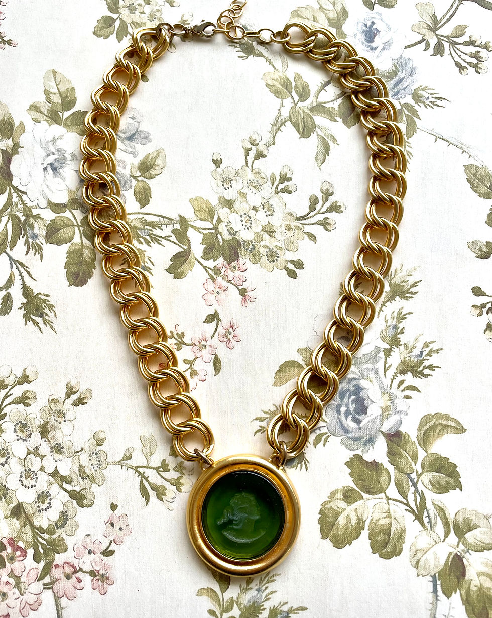 Thumbnail: Intaglio Gold Chain Necklace