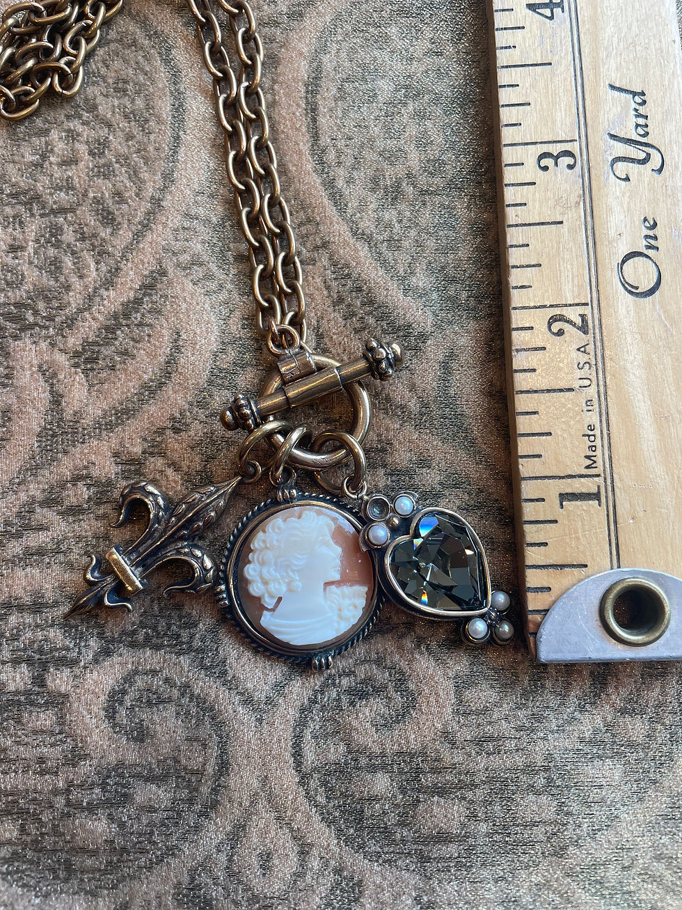 Thumbnail: Triple Charm Shell Cameo Necklace