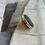 Thumbnail: Hand Carved Horn Ring with Glass Cameo