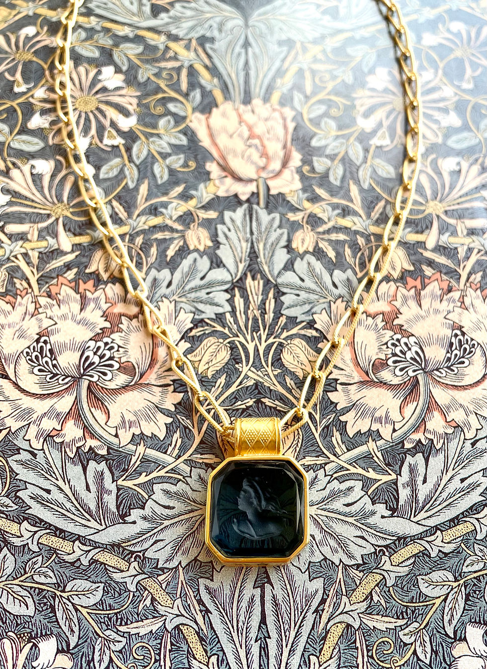 Thumbnail: Marlene Gold Intaglio Necklace