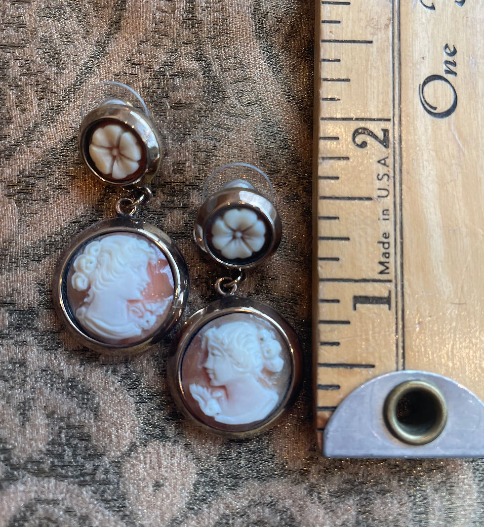 Thumbnail: Shell Cameo & Flower Earrings