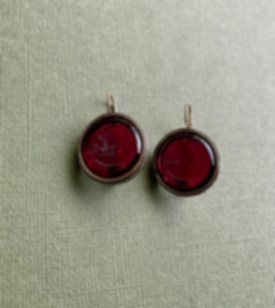 Ruby Intaglio Earrings