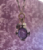 Thumbnail: Amethyst Intaglio Triple Charm Necklace