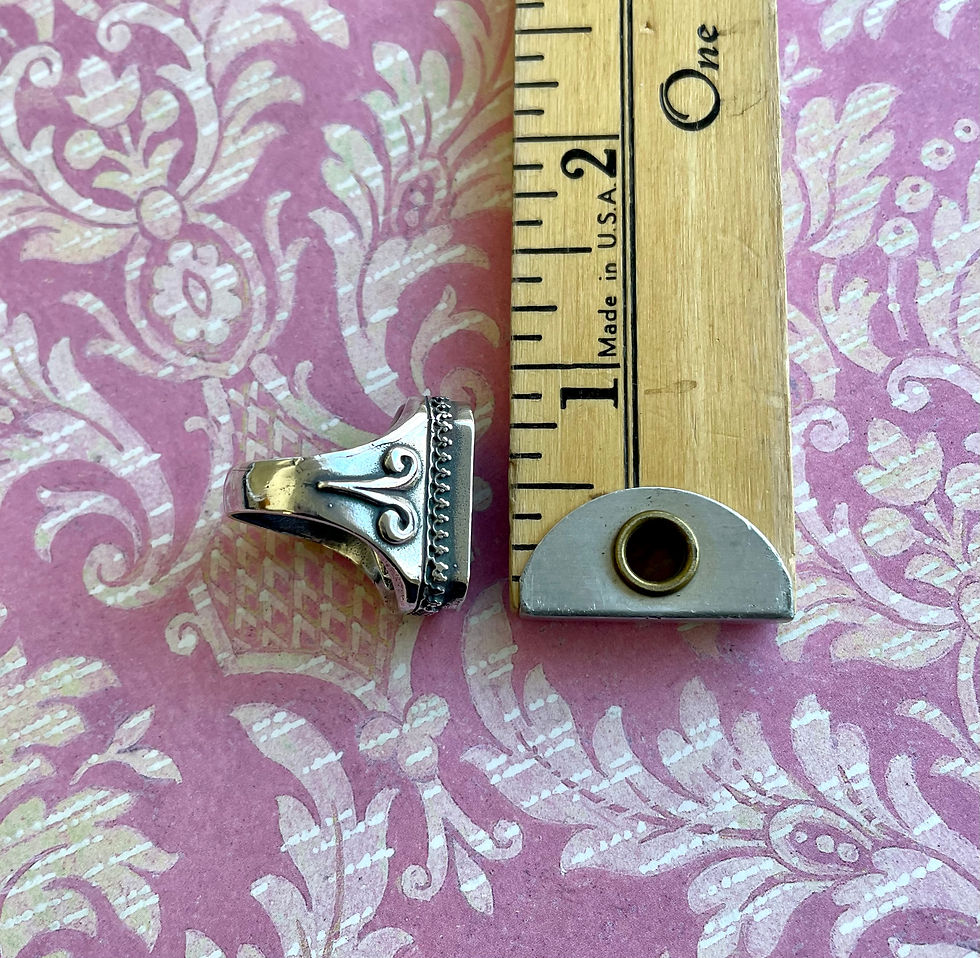 Thumbnail: Sterling & Jet Octagon Intaglio Ring