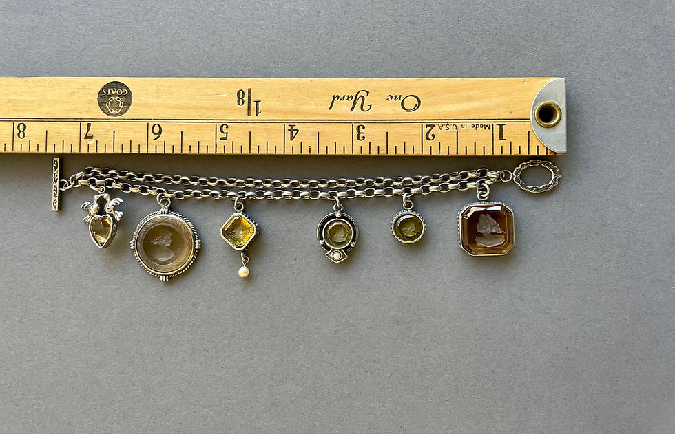 Thumbnail: Oaxaca Sterling Intaglio Charm Bracelet