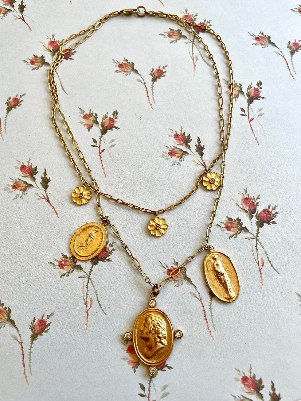 Thumbnail: Agean Metal Cameo Necklace