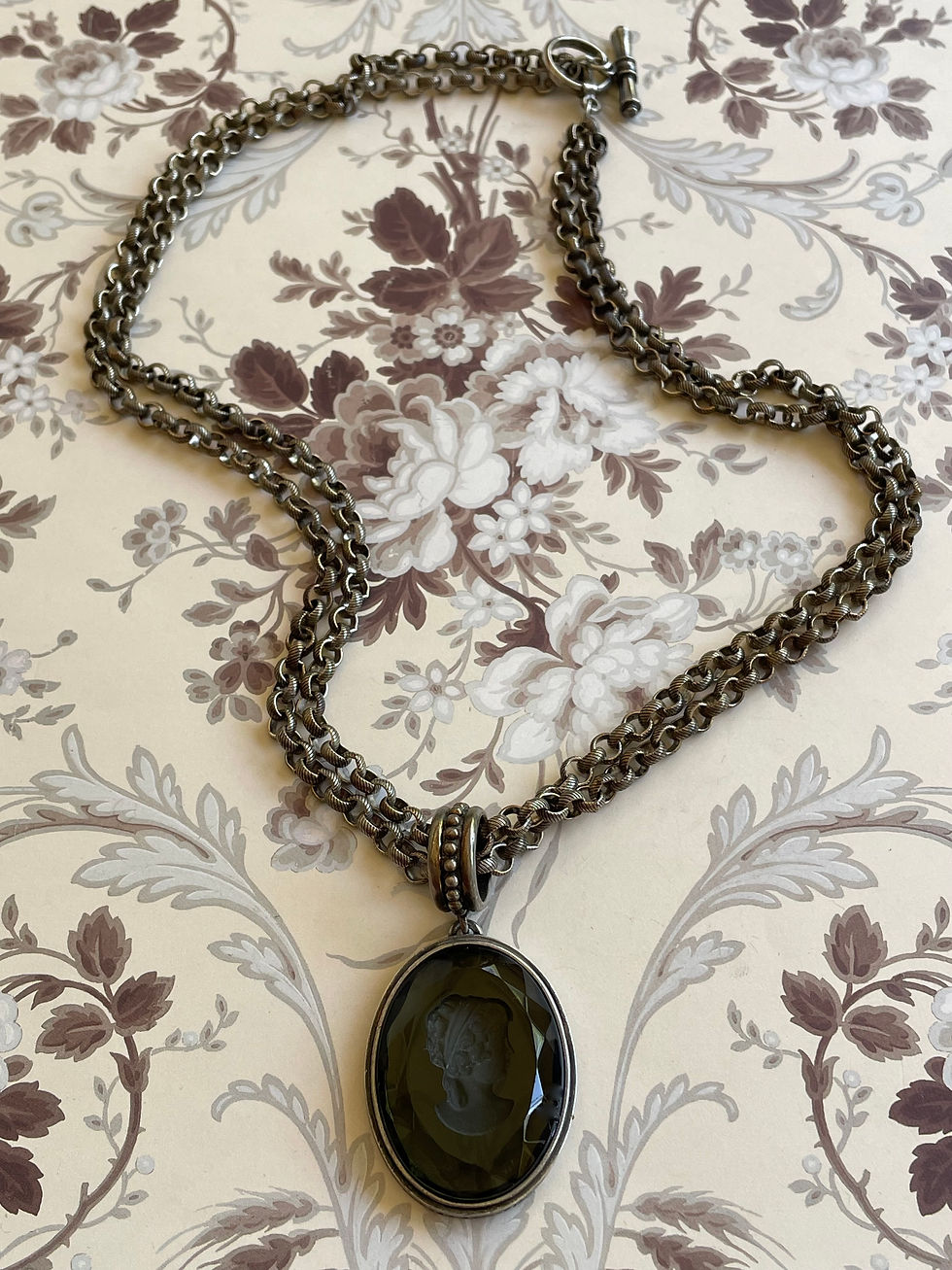 Thumbnail: Black Diamond Intaglio Necklace