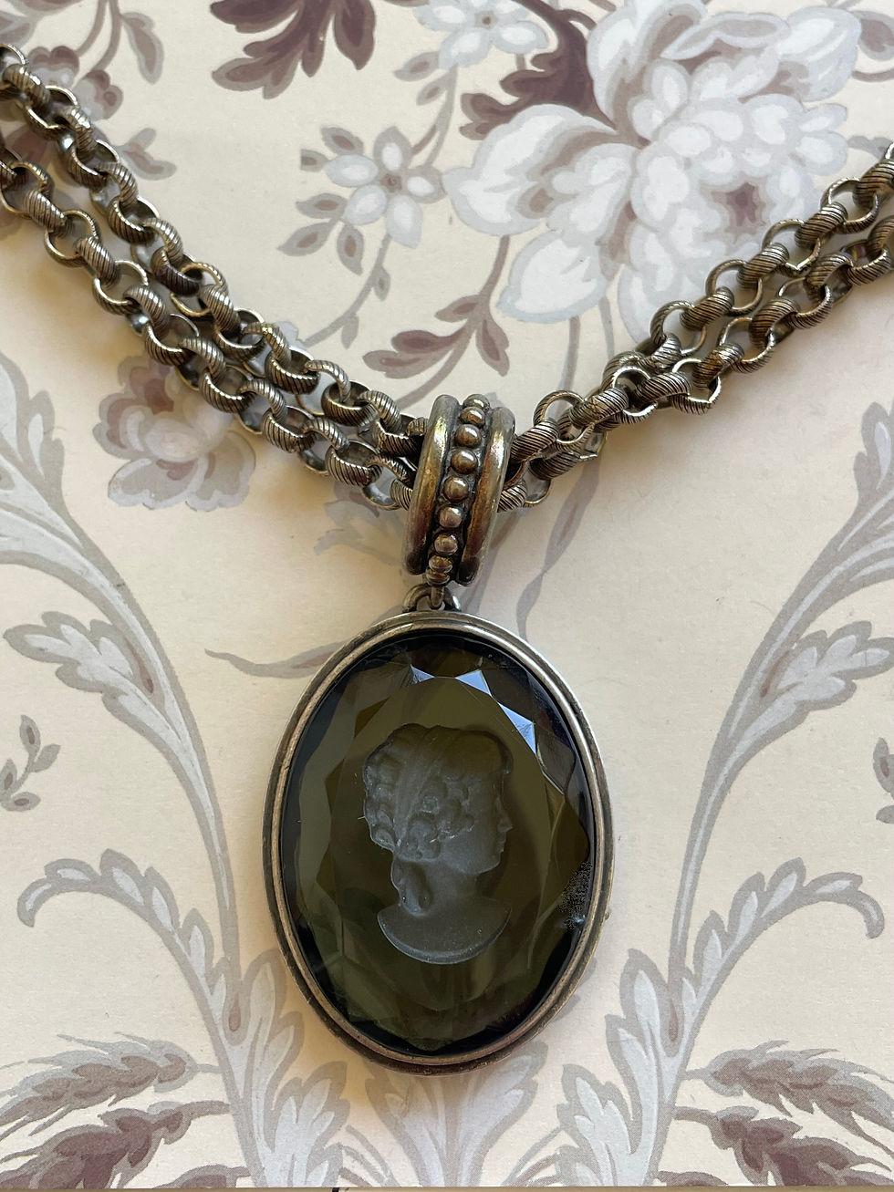 Thumbnail: Black Diamond Intaglio Necklace