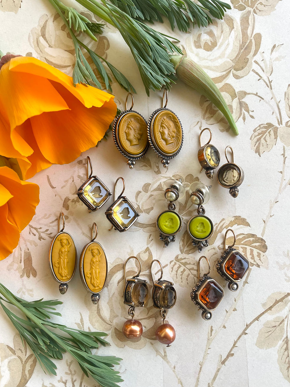 Thumbnail: Ochre Demeter Cameo Earrings