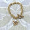 Thumbnail: Vienna Nights~ Pearl Charm, Golden Chain Bracelet