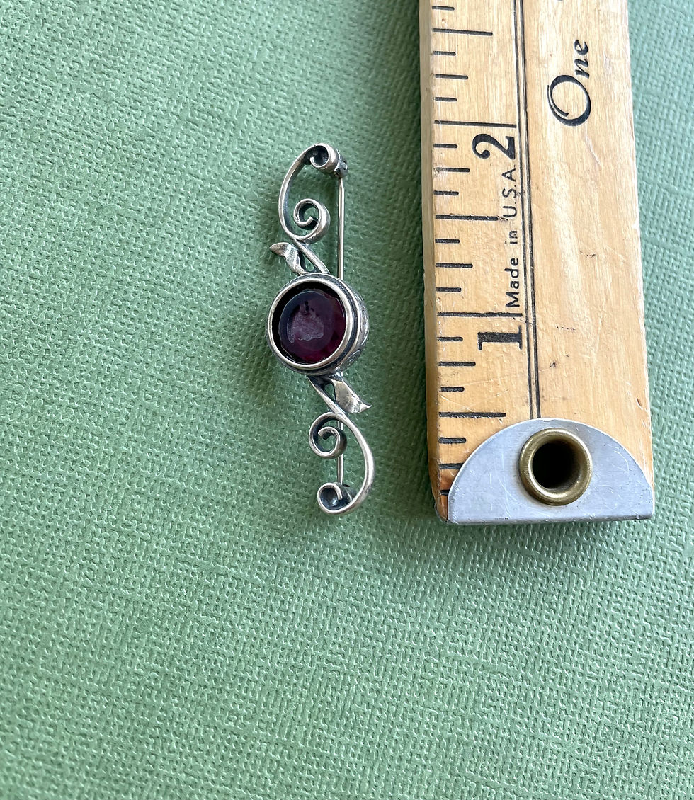 Thumbnail: Silver & Fuchsia Intaglio Portia Pin