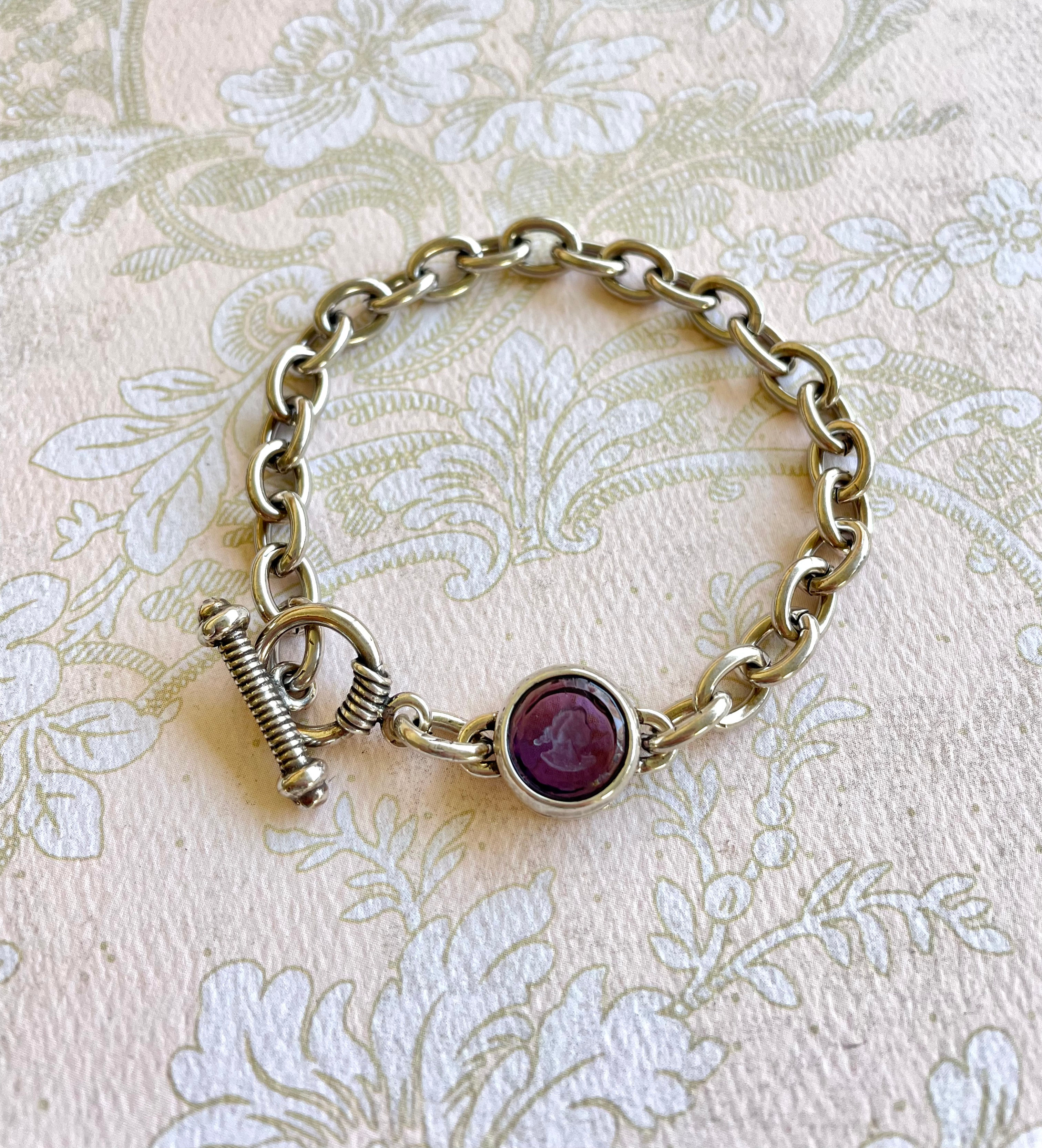 Silver Intaglio Singlet Bracelet