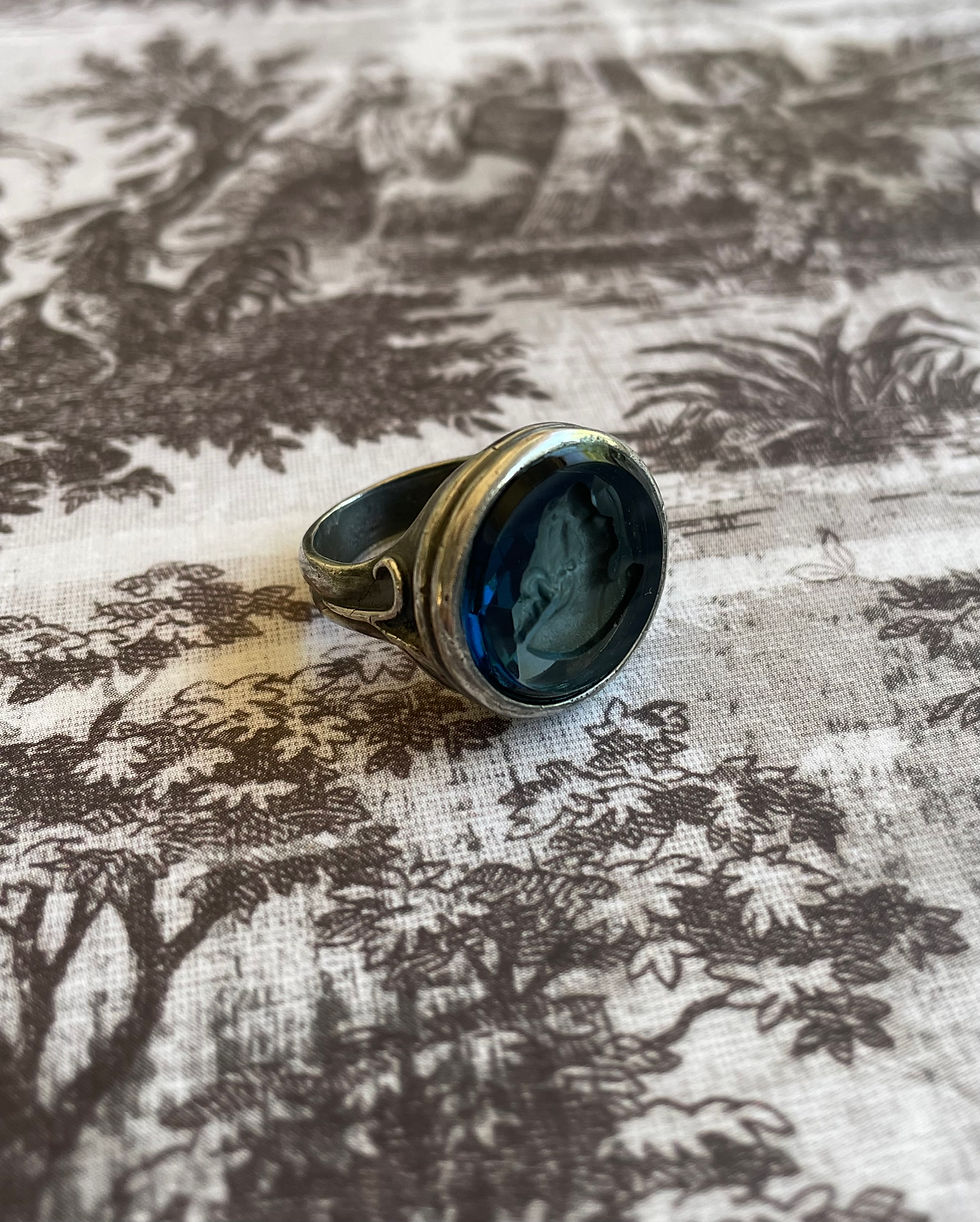 Thumbnail: Montana Blue Sterling Silver Intaglio Ring