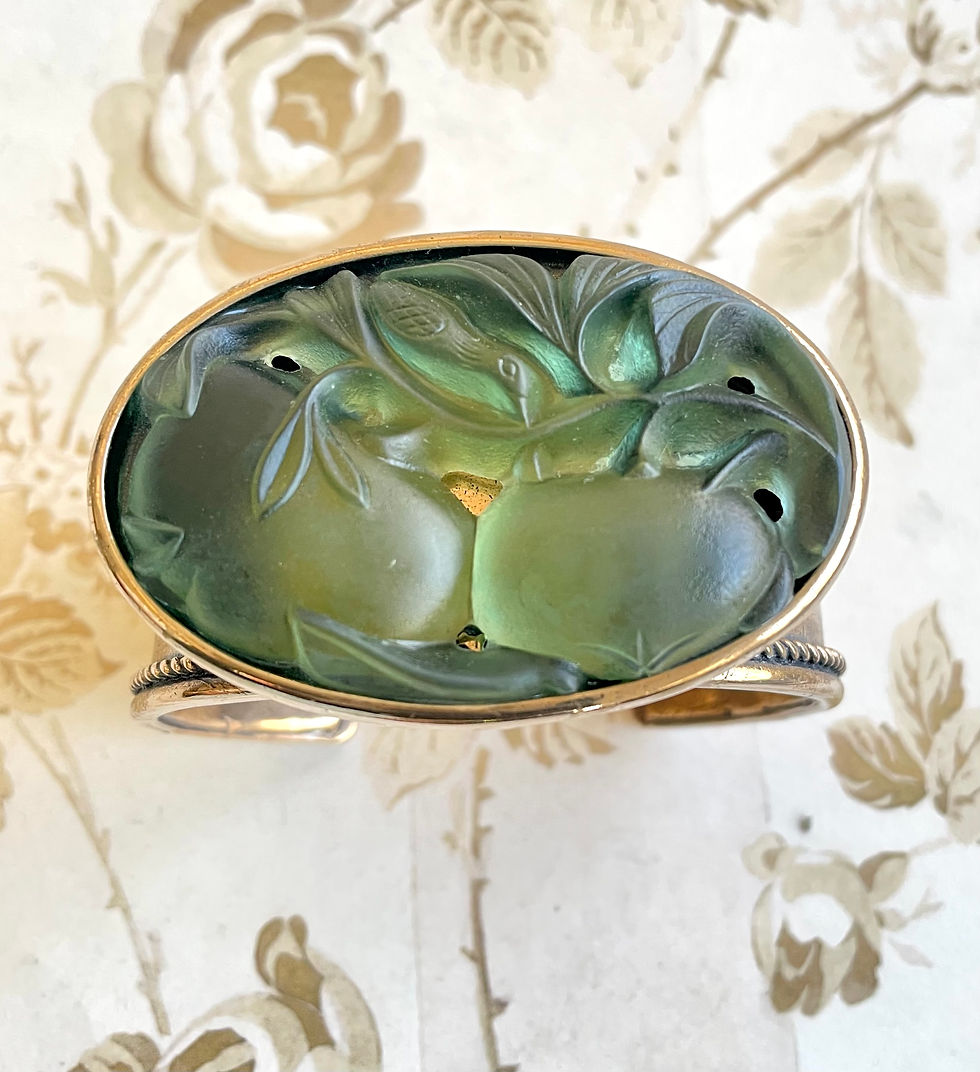 Thumbnail: One of a Kind "LE JARDINE"  Etched Glass Botanical Cuff Bracelet