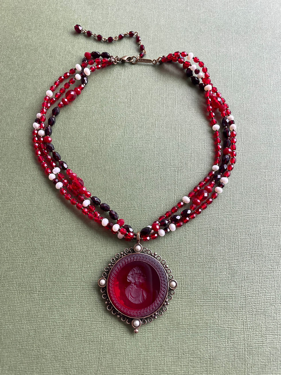 Thumbnail: Elizabeth Ruby Intaglio Necklace