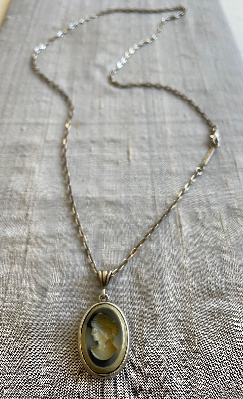 Thumbnail: Slate Intaglio Silver Necklace