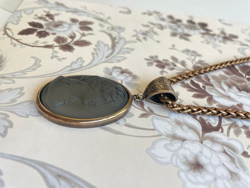 Thumbnail: Black Diamond Matte Cameo Necklace