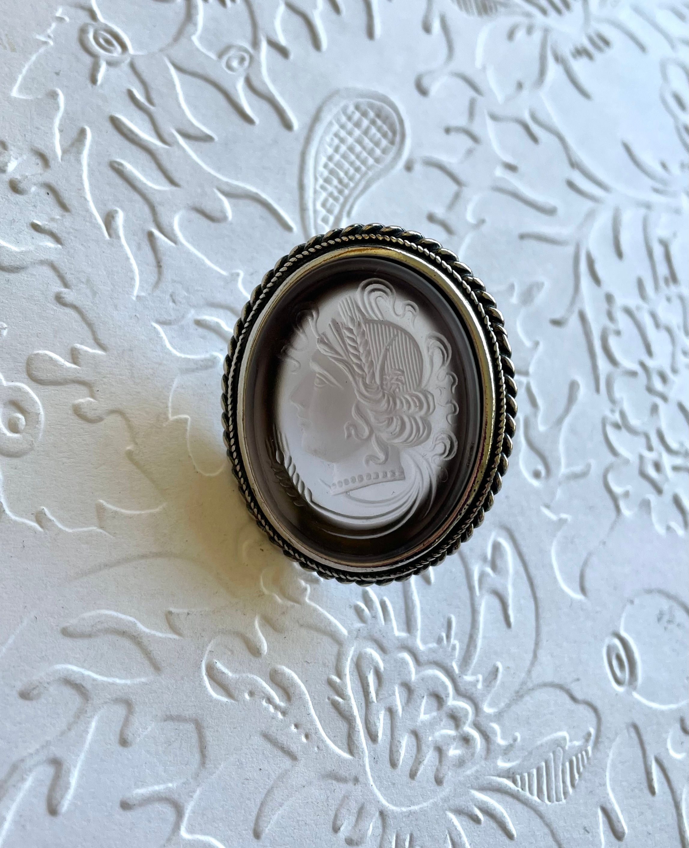 Sterling Silver Cameo Pin