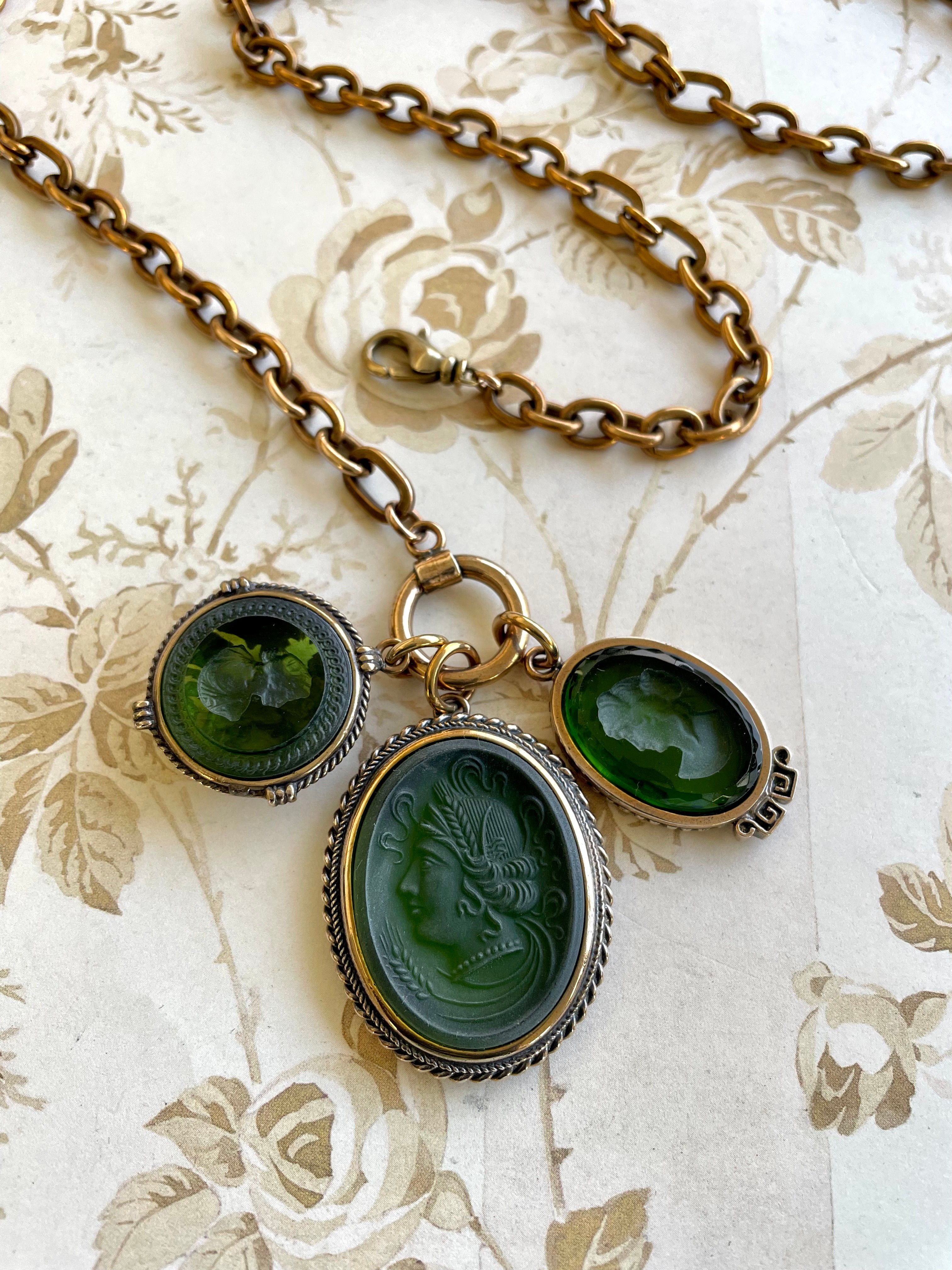 Olivine Triplet Necklace