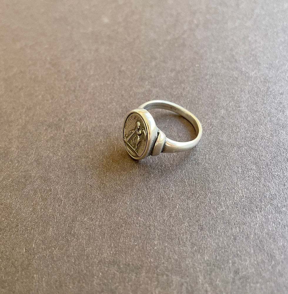Thumbnail: Sterling Cherub Cameo Ring